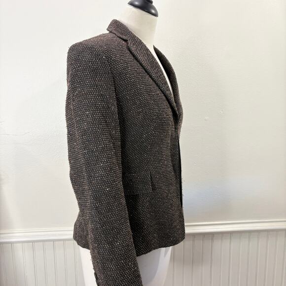 Akris Size 10 Blazer Jacket Wool Silk Blend Zipper Detail Tweed Fall Winter - Picture 14 of 16